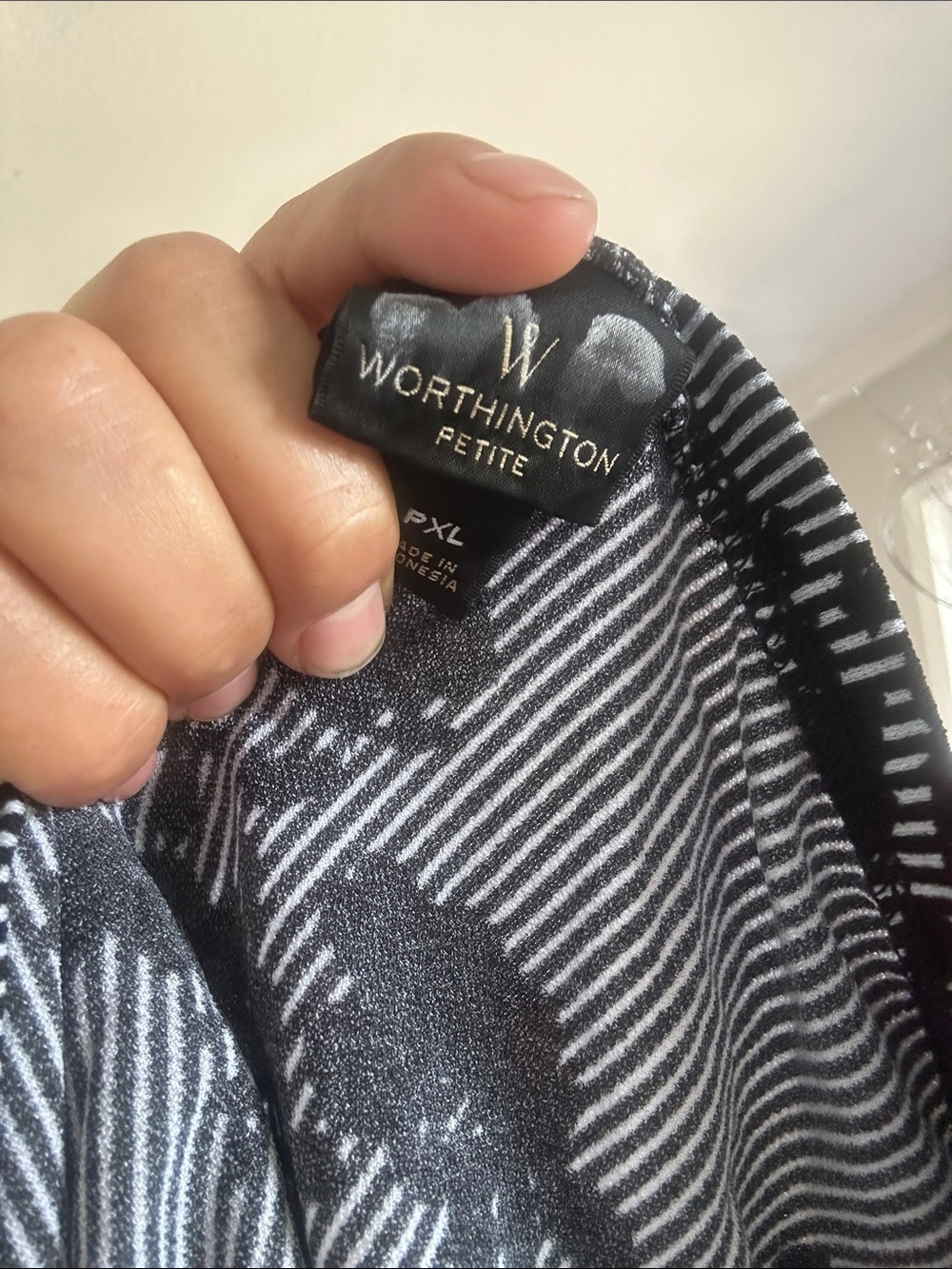 Worthington Petite Black and White Striped Cardigan